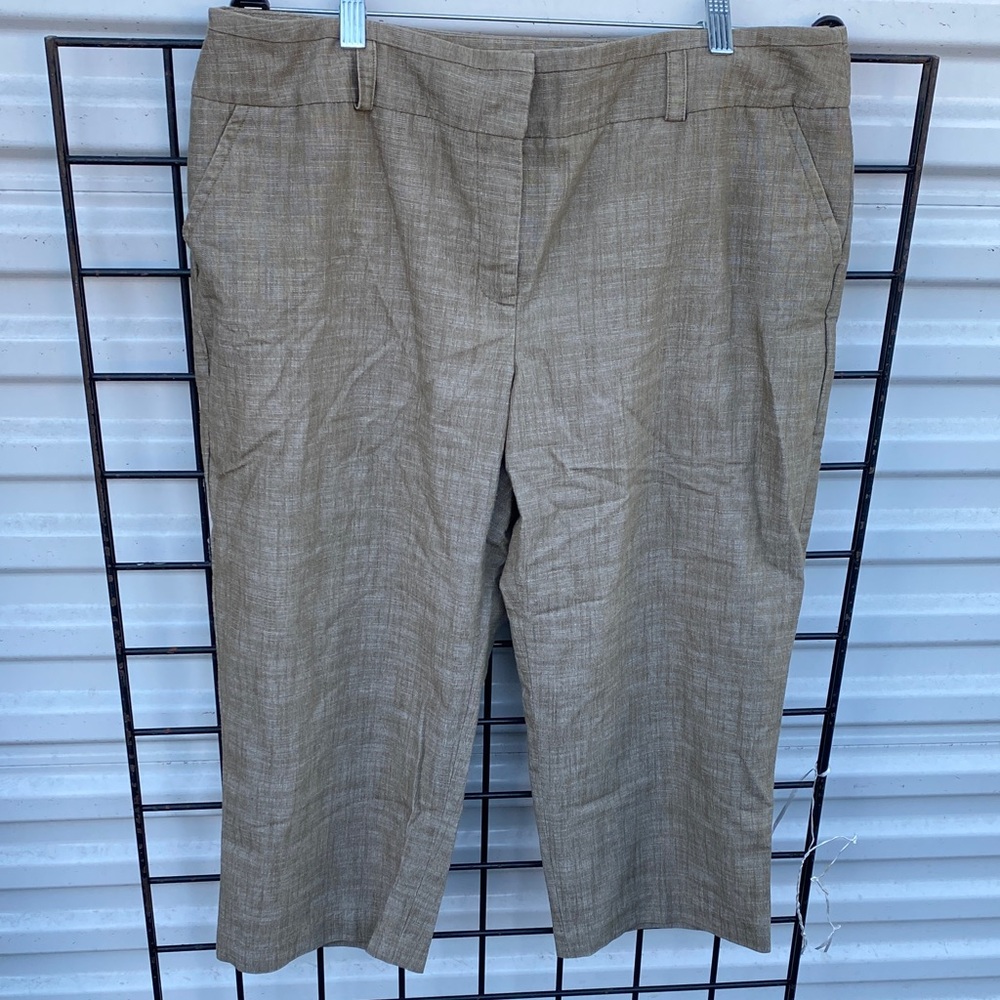 AGB Cropped Ankle Pants in Light Olive/Tan